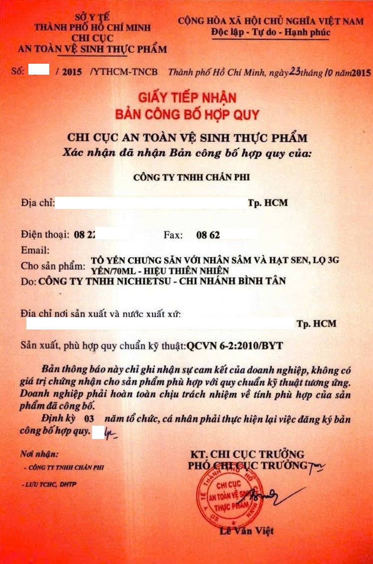 Thủ tục xin cấp giấy chứng nhận an toàn vệ sinh thực phẩm